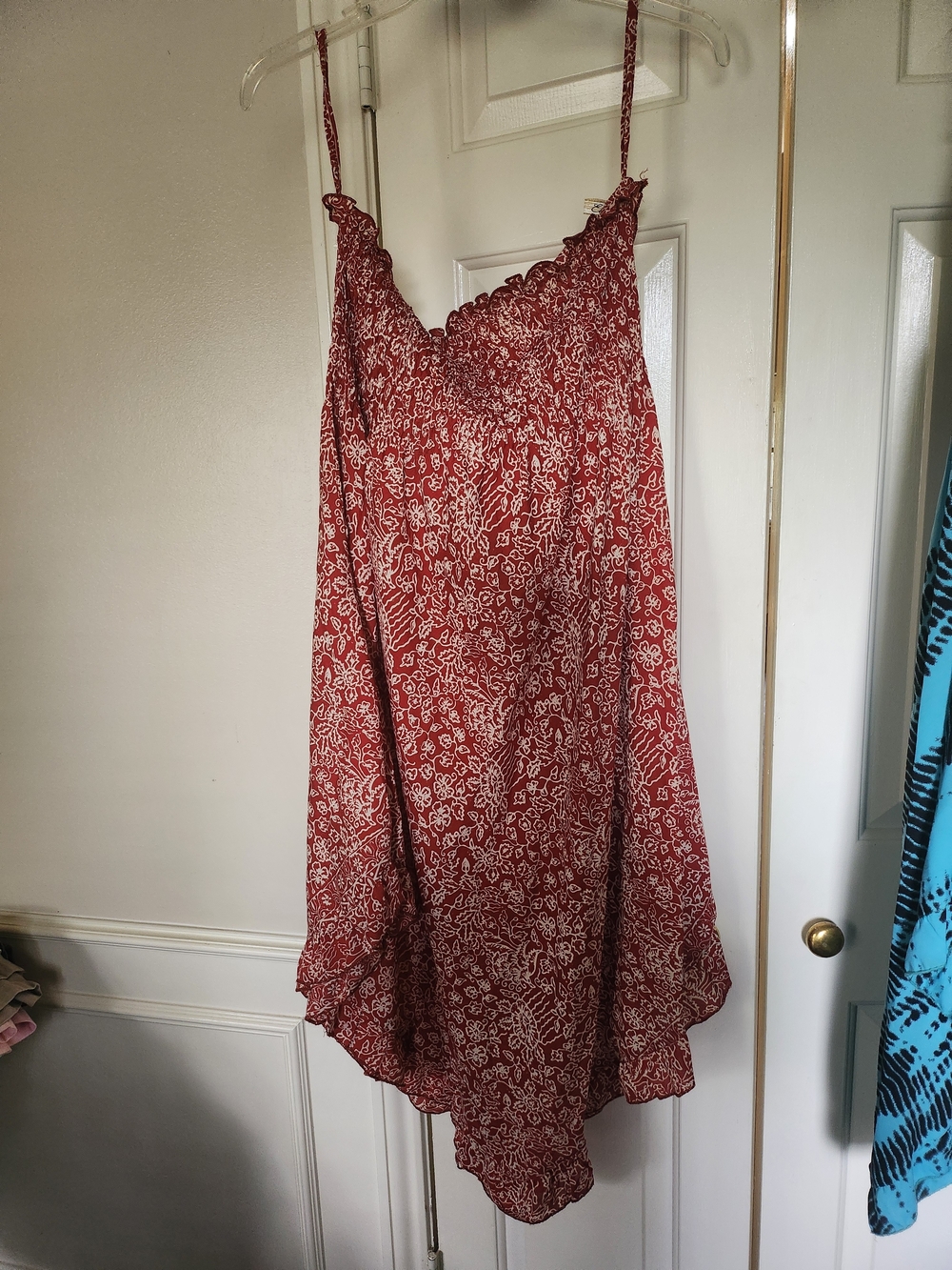 Elan Red Floral Print Spaghetti Strap Sundress